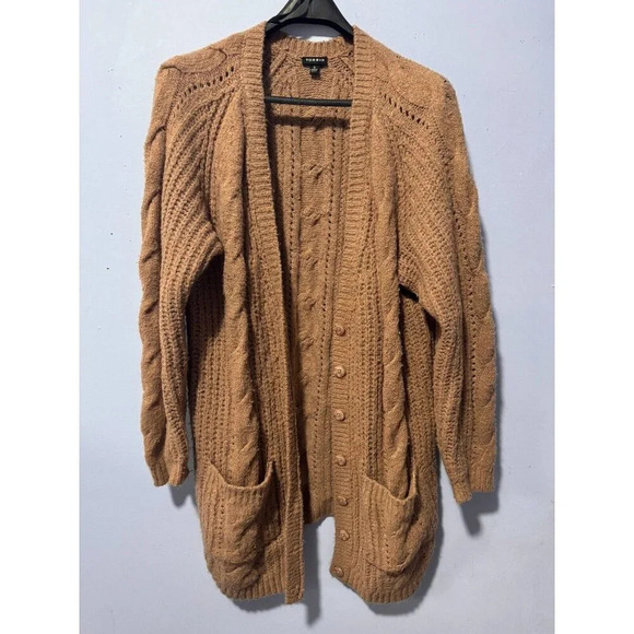 Torrid cardigan wool/acrylic blend tan size 1  ladies - Picture 1 of 3